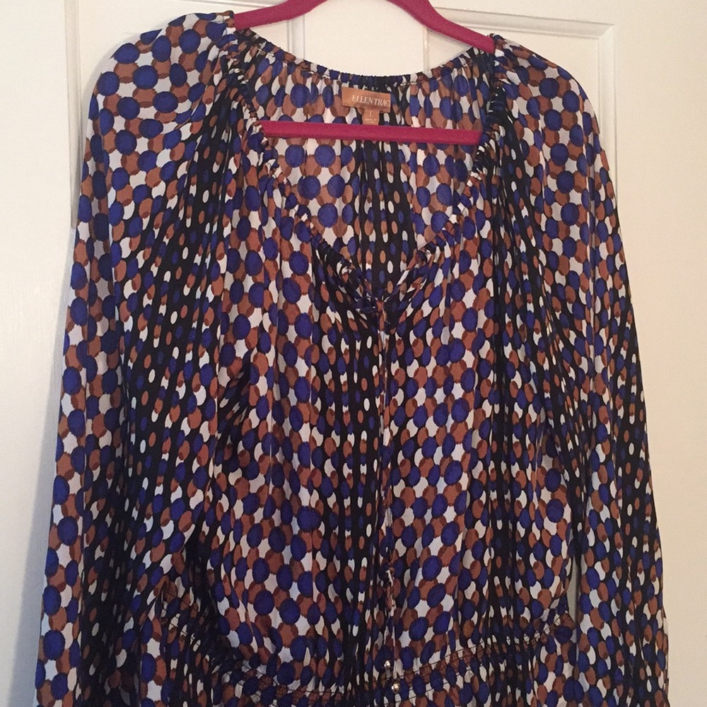 Blue Patterned Blouse